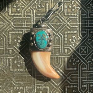 VintageTurquoise Sterling Silver /Agate Pendant